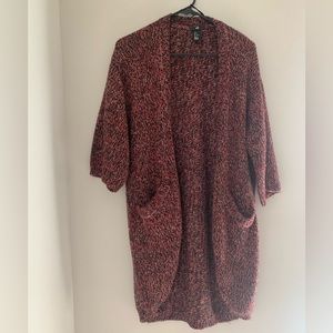 H&M Red/Black 3/4 Sleeves Cardigan